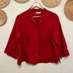 Vintage red linen top